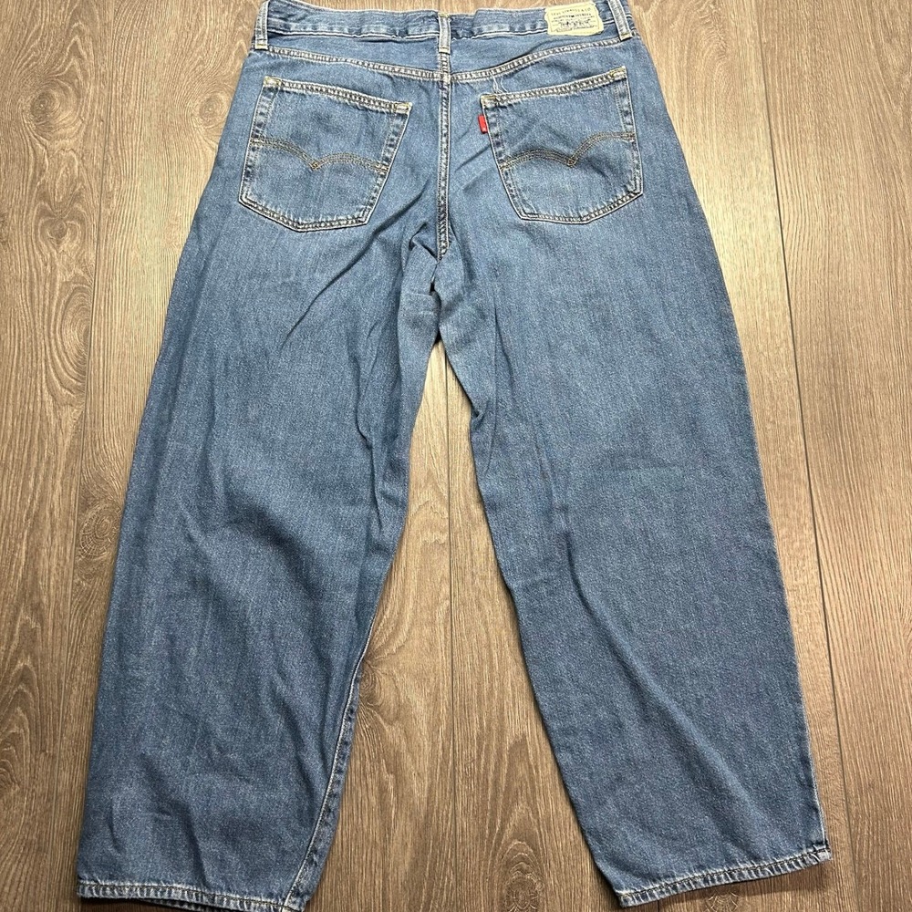 Levis Baggy Dad Jeans Blue Medium Wash Relaxed Wide Leg Denim Pants 32 Mens
